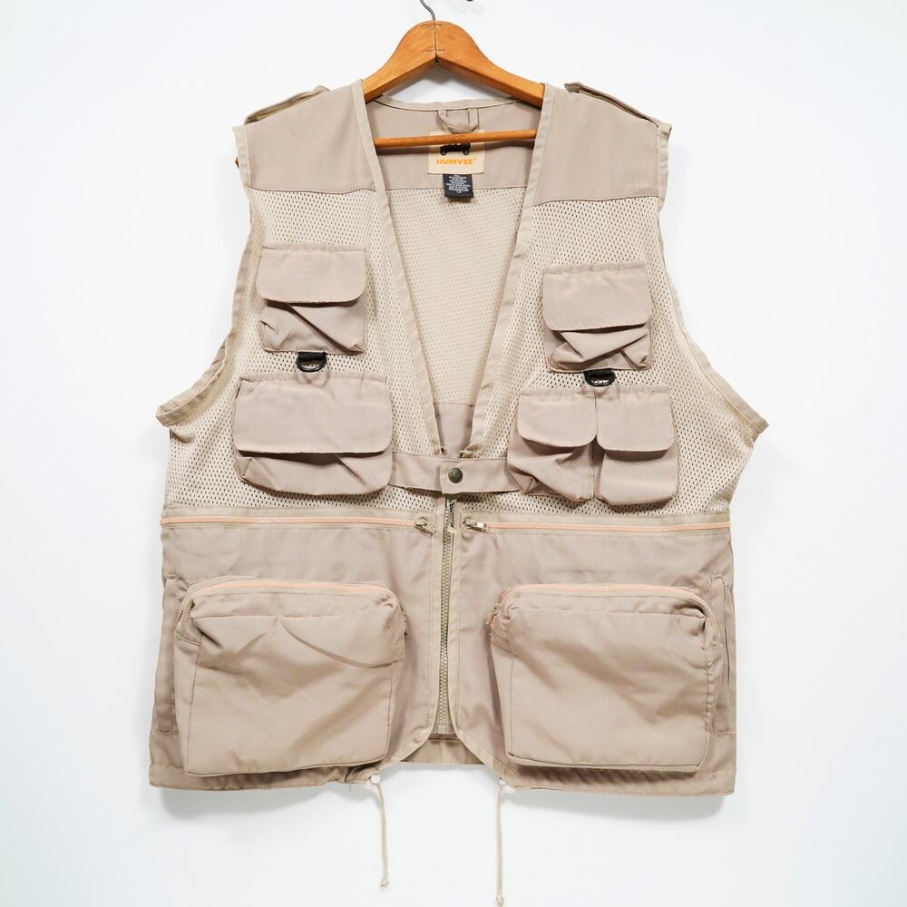 Humvee by CampCo Combat Photo Vest Khaki Utility Fishing Tactical Size L